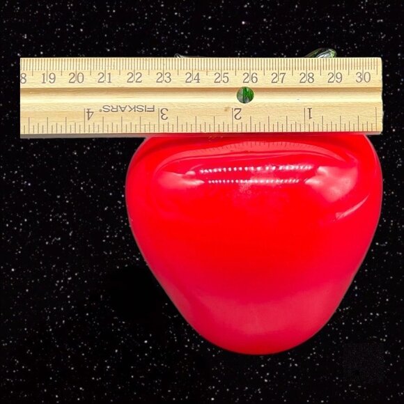 Art Glass Apple Red Green Paperweight Glass Figure Figurine Tomato 4”T 3”W - Picture 9 of 10